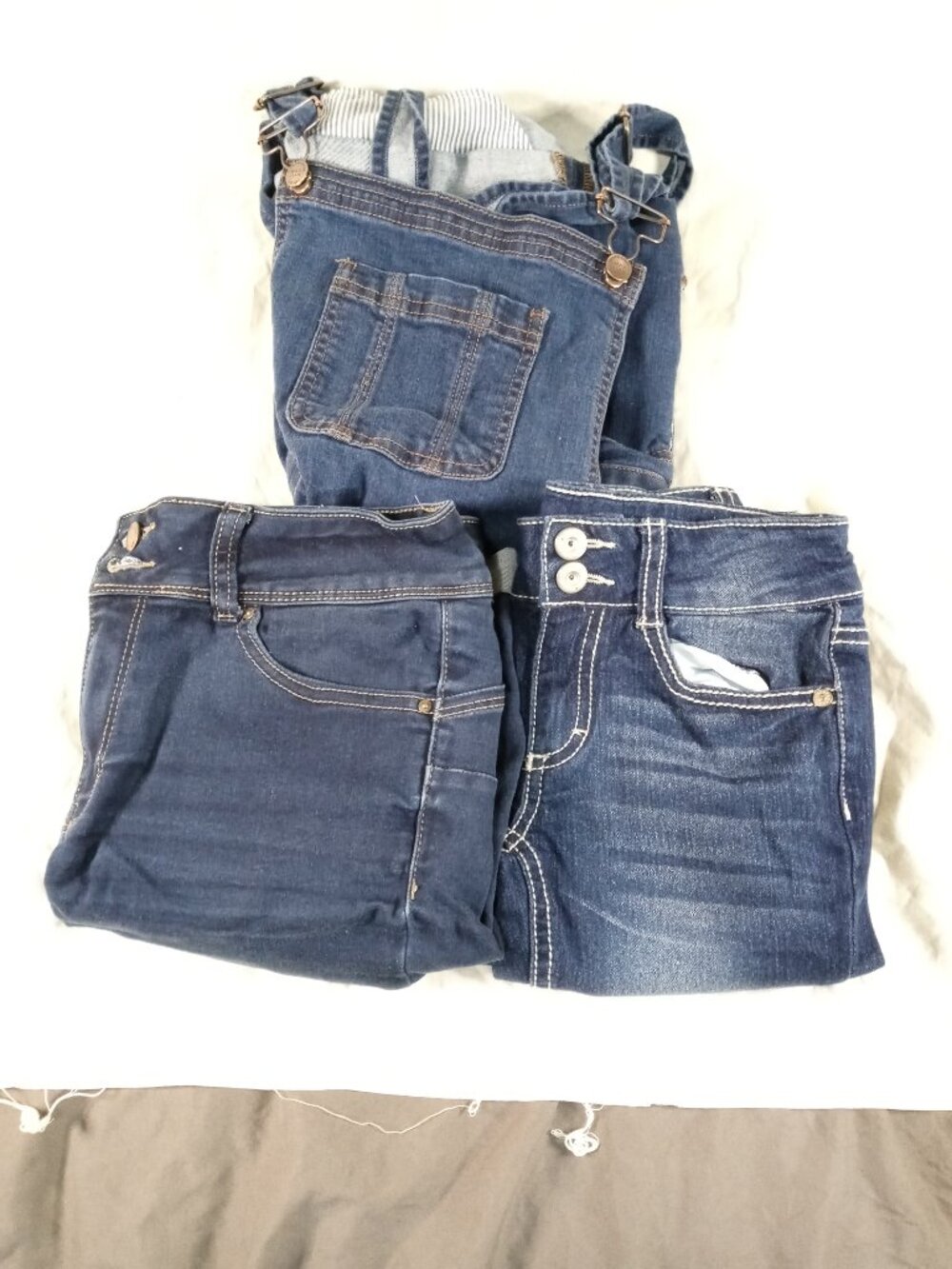3 Lot Assorted Girls Blue Jean Demin Design Shorts Bundle in Great Cond